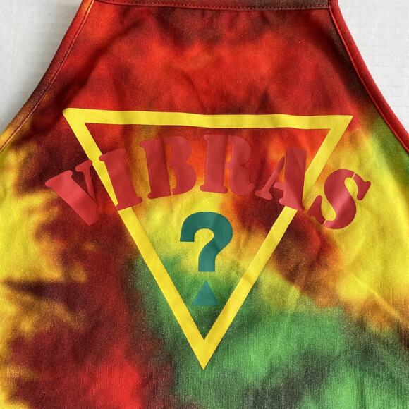 Guess x J Balvin Crop Top Womens Medium Vibras Tie Dye Logo Reggae Merch M NEW - Picture 5 of 7